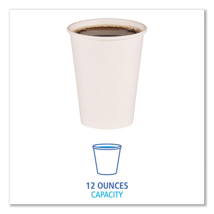Boardwalk Paper Hot Cups, 12 oz, White, 50 Cups/Sleeve, 20 Sleeves/Carton