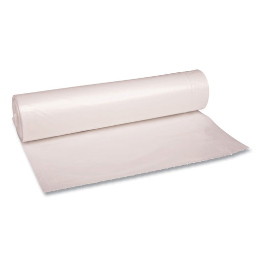 Boardwalk Low Density Repro Can Liners, 56 gal, 1.1 mil, 43" x 47", Clear, 10 Bags/Roll, 10 Rolls/Carton