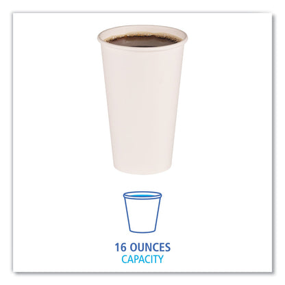 Boardwalk Paper Hot Cups, 16 oz, White, 20 Cups/Sleeve, 50 Sleeves/Carton