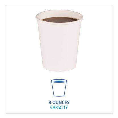 Boardwalk Paper Hot Cups, 8 oz, White, 20 Cups/Sleeve, 50 Sleeves/Carton