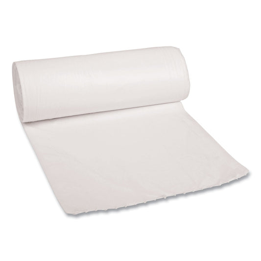 Boardwalk Low-Density Waste Can Liners, 30 gal, 0.6 mil, 30" x 36", White, 200/Carton