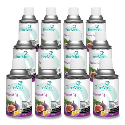 TimeMist Premium Metered Air Freshener Refill, Wildwood Fig, 6.6 oz Aerosol Spray, 12/Carton