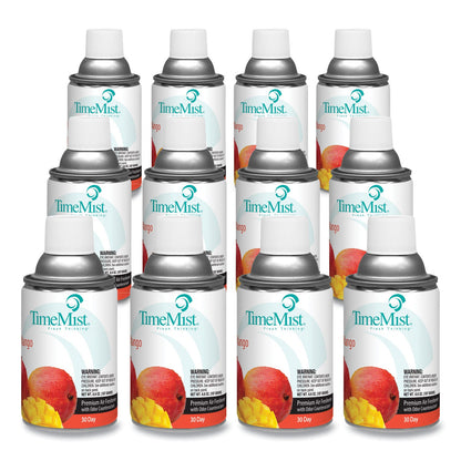 TimeMist Premium Metered Air Freshener Refill, Mango, 6.6 oz Aerosol Spray, 12/Carton