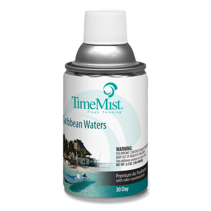 TimeMist Premium Metered Air Freshener Refill, Caribbean Waters, 6.6 oz Aerosol Spray 12/Carton