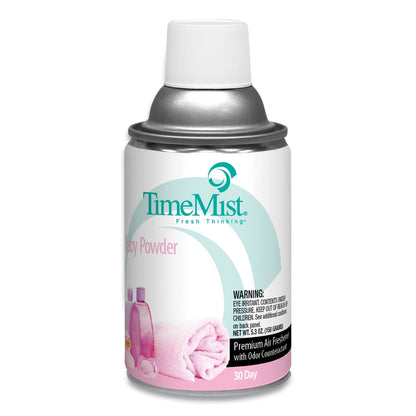 TimeMist Premium Metered Air Freshener Refill, Baby Powder, 5.3 oz Aerosol Spray, 12/Carton