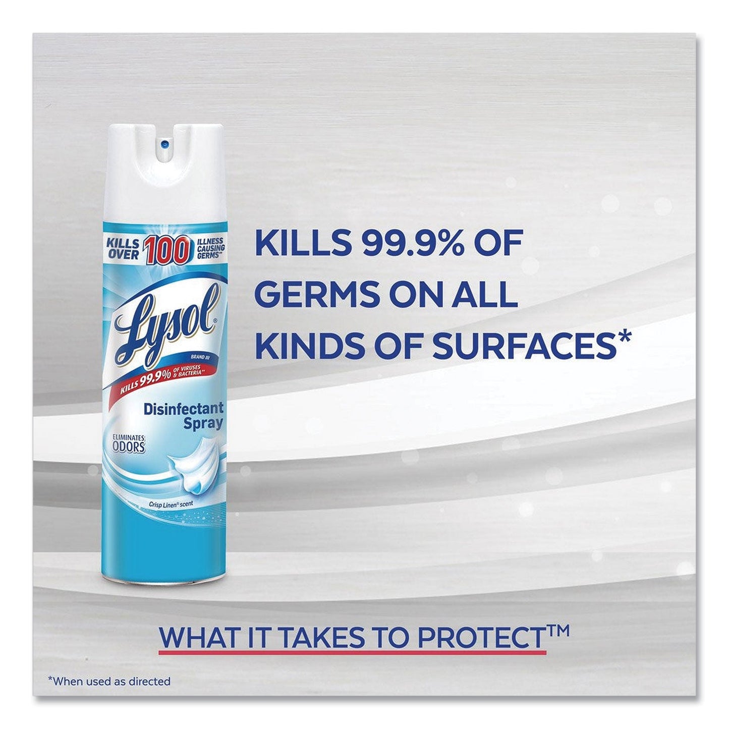 LYSOL Disinfectant Spray To Go, Crisp Linen, 1 oz Aerosol Spray, 12/Carton