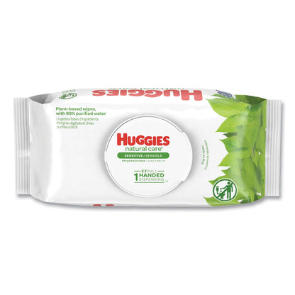 Huggies Natural Care Sensitive Baby Wipes, 3.88 x 6.6, Unscented, White, 56/Pack, 8 Packs/Carton