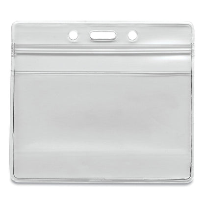 Advantus Resealable ID Badge Holders, Horizontal, Frosted 4.13" x 3.75" Holder, 3.75" x 2.62" Insert, 50/Pack