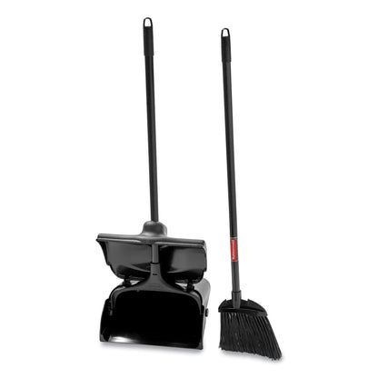 Rubbermaid Lobby Pro Upright Dustpan, with Cover, 12.5w x 37h, Plastic Pan/Metal Handle, Black