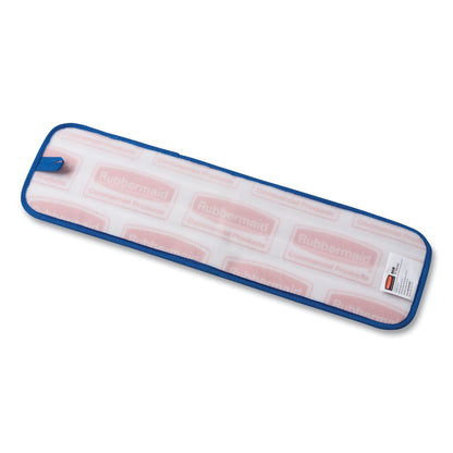 Rubbermaid Microfiber Wet Room Pad, Split Nylon/Polyester Blend, 18", Blue, 12/Carton