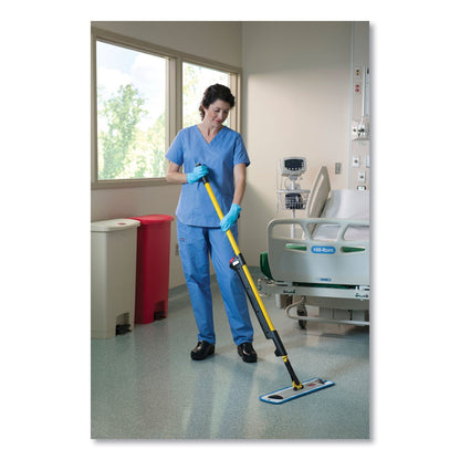 Rubbermaid Microfiber Wet Room Pad, Split Nylon/Polyester Blend, 18", Blue, 12/Carton