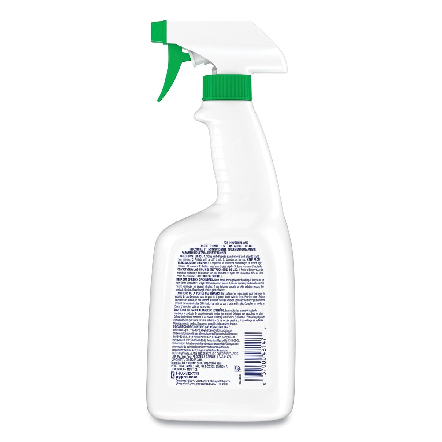 Tide Multi Purpose Stain Remover, 32 oz Trigger Spray Bottle, 9/Carton