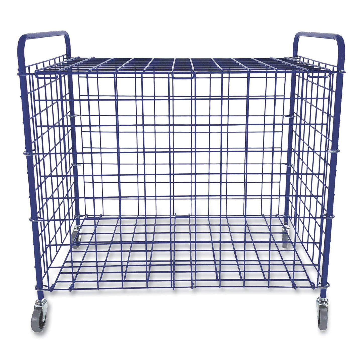 Champion Sports Lockable Ball Storage Cart, Fits Approximately 24 Balls, Metal, 37" x 22" x 20", Blue