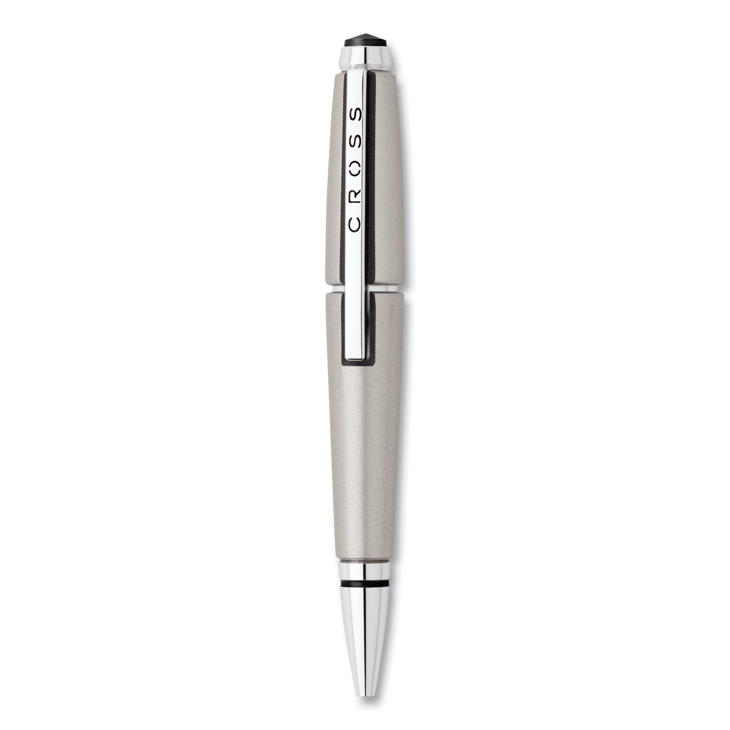 Cross Edge Gel Pen, Retractable, Medium 0.7 mm, Black Ink, Titanium Barrel