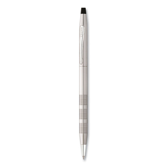 Cross Classic Century Twist-Action Ballpoint Pen, Retractable, Medium 1 mm, Black Ink, Satin Chrome Barrel