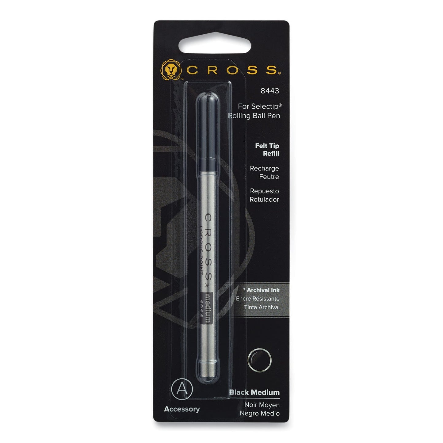 Cross Refill for Cross Selectip Porous Point Pens, Medium Bullet Tip, Black Ink