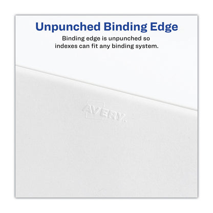Avery Blank Tab Legal Exhibit Index Divider Set, 25-Tab, 11 x 8.5, White, 1 Set