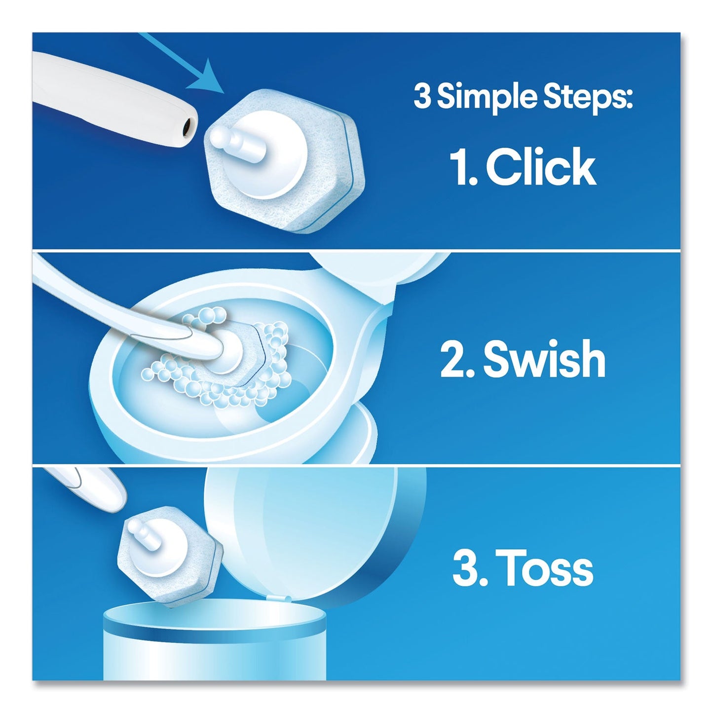 Clorox Disinfecting ToiletWand Refill Heads, Blue/White, 10/Pack, 6 Packs/Carton