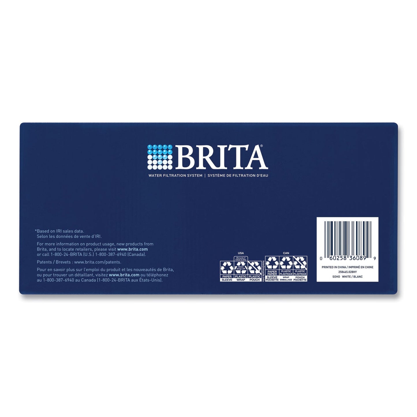 Brita Classic Water Filter Pitcher, 40 oz, 5 Cups, Clear