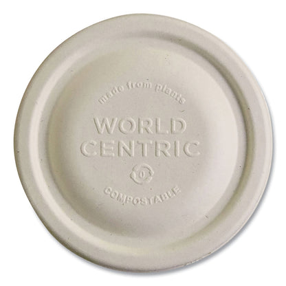 World Centric Fiber Lids for Bowls, 3.7" Diameter, Natural, Paper, 1,000/Carton
