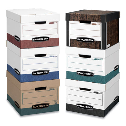 Bankers Box R-KIVE Heavy-Duty Storage Boxes, Letter/Legal Files, 12.75" x 16.5" x 10.38", Woodgrain, 4/Carton