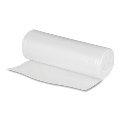 Boardwalk Low Density Repro Can Liners, For Slim Jim Containers, 23 gal, 1 mil, 28" x 45", Clear, 15 Bags/Roll, 10 Rolls/Carton