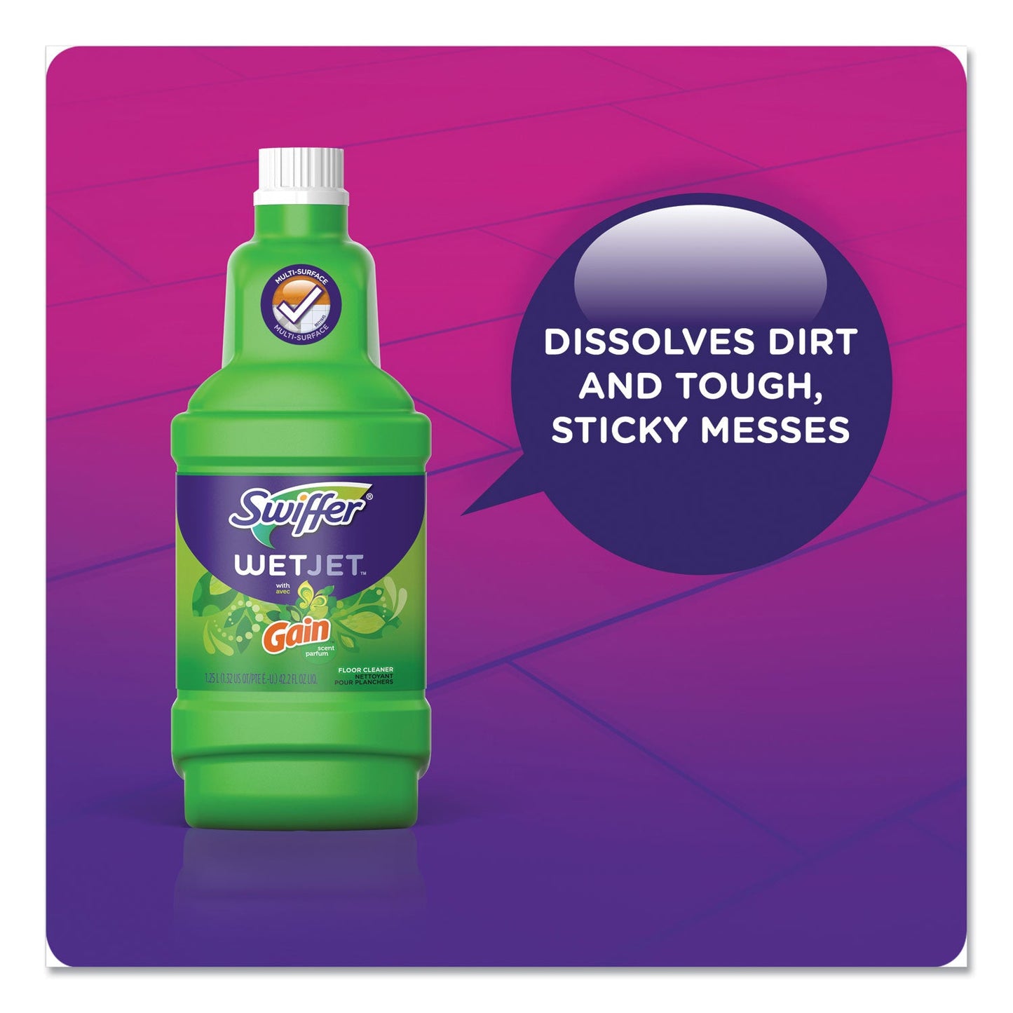 Swiffer WetJet System Cleaning-Solution Refill, Original Scent, 1.25 L Bottle, 4/Carton