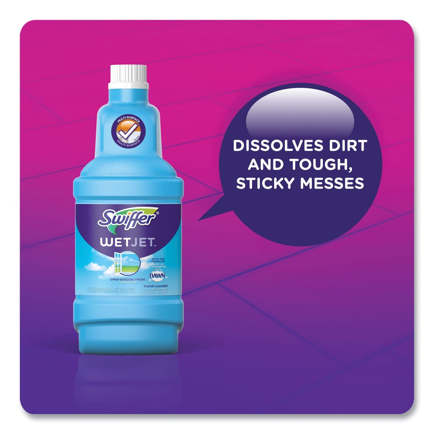 Swiffer WetJet System Cleaning-Solution Refill, Fresh Scent, 1.25 L Bottle, 4/Carton