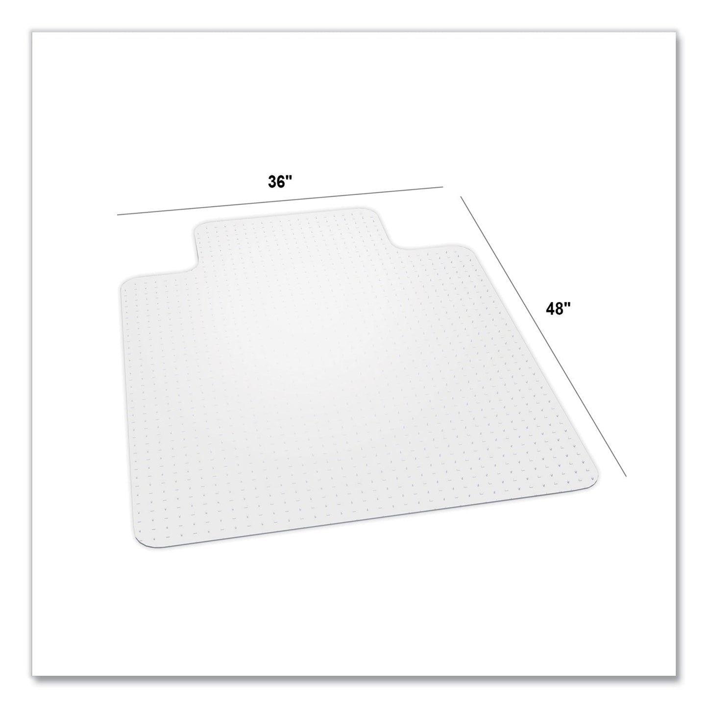 ES Robbins EverLife Chair Mats for Medium Pile Carpet With Lip, 36 x 48, Clear