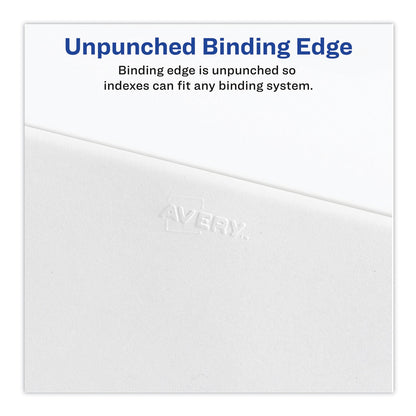 Avery Preprinted Legal Exhibit Side Tab Index Dividers, Avery Style, 26-Tab, W, 11 x 8.5, White, 25/Pack, (1423)