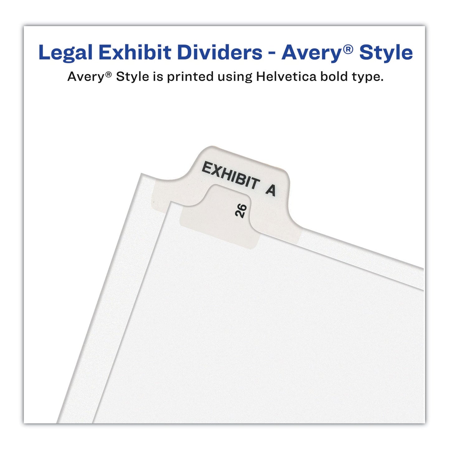 Avery Preprinted Legal Exhibit Side Tab Index Dividers, Avery Style, 10-Tab, 56, 11 x 8.5, White, 25/Pack, (1056)