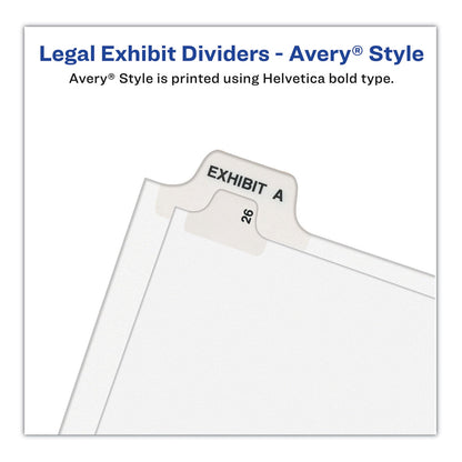 Avery Preprinted Legal Exhibit Side Tab Index Dividers, Avery Style, 10-Tab, 73, 11 x 8.5, White, 25/Pack, (1073)