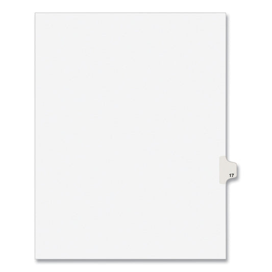 Avery Preprinted Legal Exhibit Side Tab Index Dividers, Avery Style, 10-Tab, 17, 11 x 8.5, White, 25/Pack, (1017)