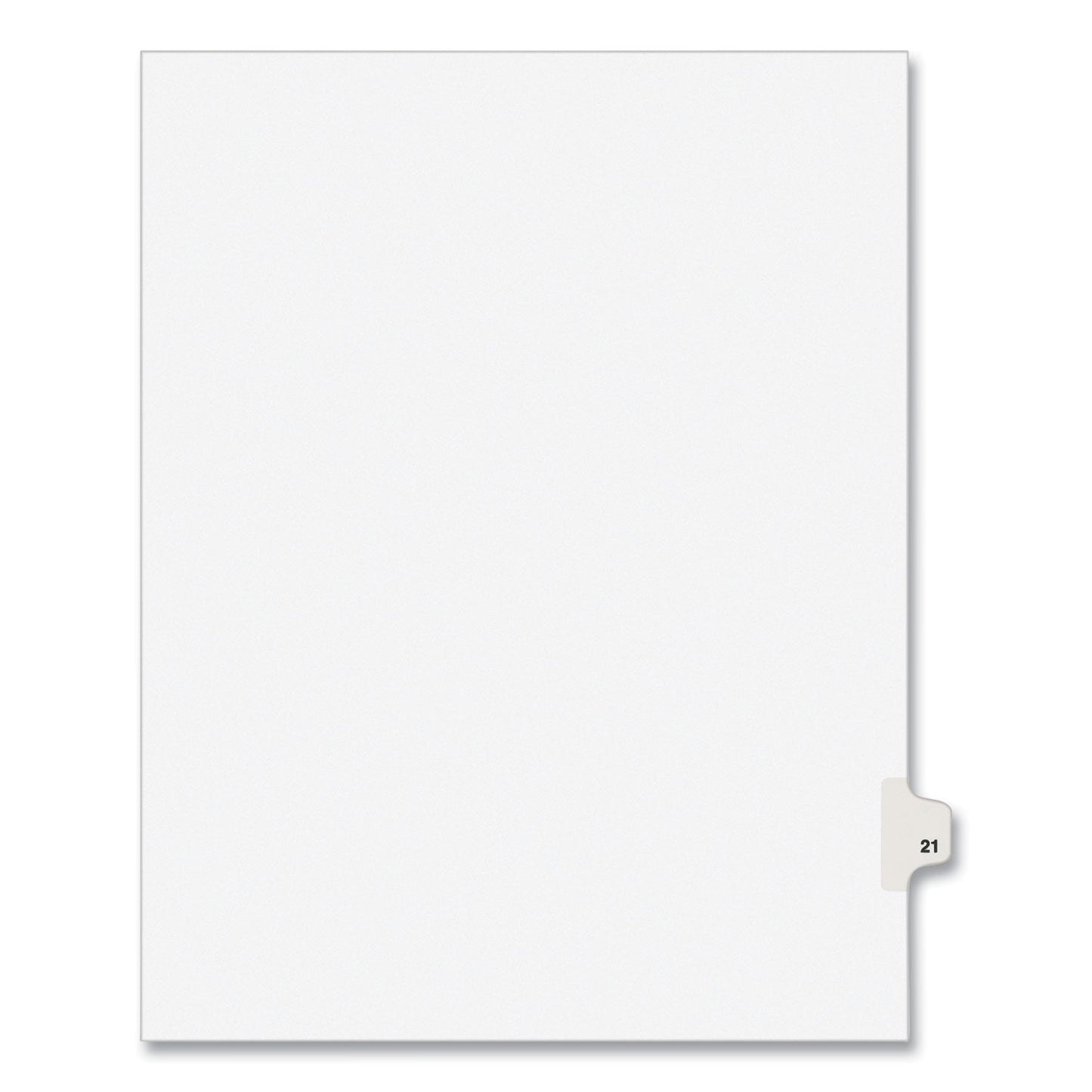 Avery Preprinted Legal Exhibit Side Tab Index Dividers, Avery Style, 10-Tab, 21, 11 x 8.5, White, 25/Pack, (1021)