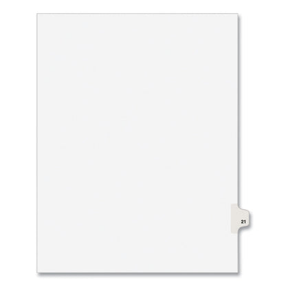Avery Preprinted Legal Exhibit Side Tab Index Dividers, Avery Style, 10-Tab, 21, 11 x 8.5, White, 25/Pack, (1021)