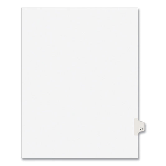 Avery Preprinted Legal Exhibit Side Tab Index Dividers, Avery Style, 10-Tab, 21, 11 x 8.5, White, 25/Pack, (1021)