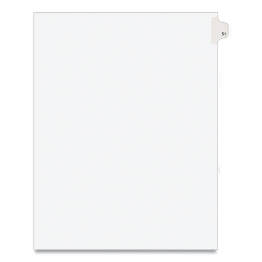 Avery Preprinted Legal Exhibit Side Tab Index Dividers, Avery Style, 10-Tab, 51, 11 x 8.5, White, 25/Pack, (1051)