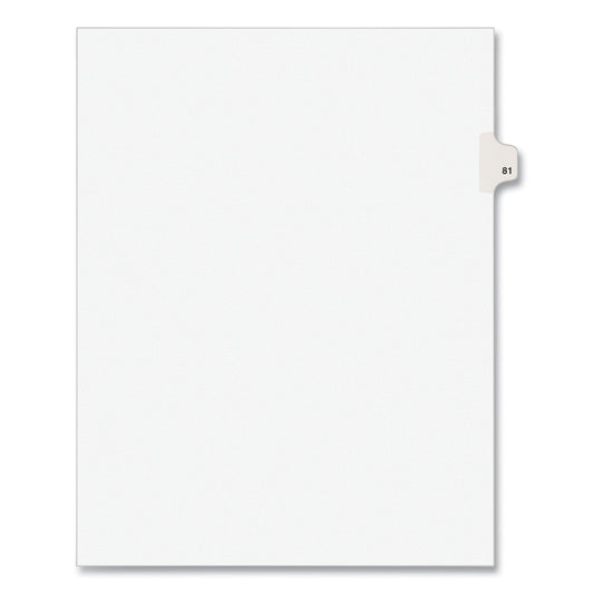 Avery Preprinted Legal Exhibit Side Tab Index Dividers, Avery Style, 10-Tab, 81, 11 x 8.5, White, 25/Pack, (1081)