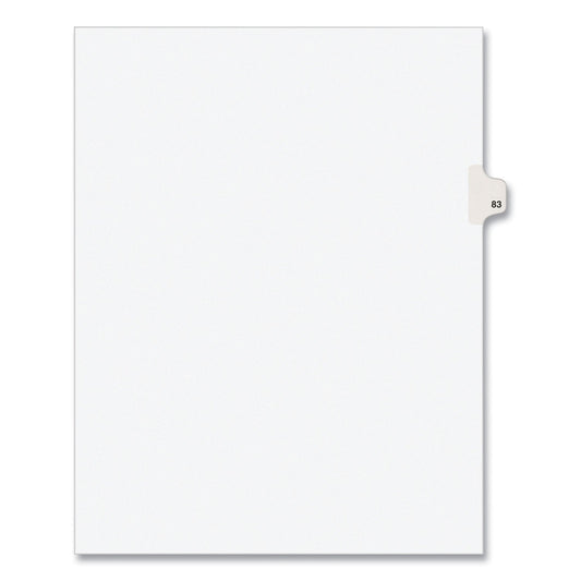 Avery Preprinted Legal Exhibit Side Tab Index Dividers, Avery Style, 10-Tab, 83, 11 x 8.5, White, 25/Pack, (1083)