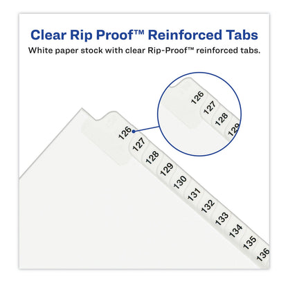 Avery Preprinted Legal Exhibit Side Tab Index Dividers, Avery Style, 25-Tab, 151 to 175, 11 x 8.5, White, 1 Set, (1336)