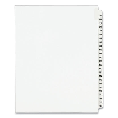 Avery Preprinted Legal Exhibit Side Tab Index Dividers, Avery Style, 25-Tab, 126 to 150, 11 x 8.5, White, 1 Set, (1335)