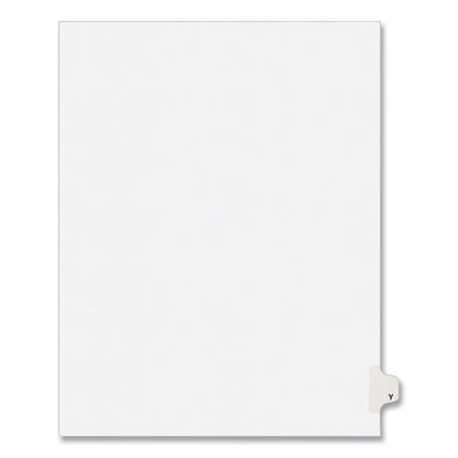 Avery Preprinted Legal Exhibit Side Tab Index Dividers, Avery Style, 26-Tab, Y, 11 x 8.5, White, 25/Pack, (1425)