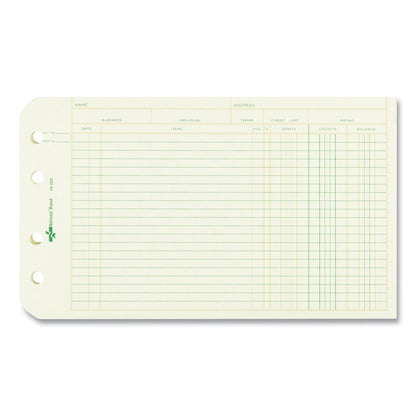 National Four-Ring Binder Refill Sheets, 5 x 8.5, Green, 100/Pack