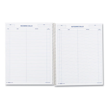 Rediform Wirebound Call Register, 8.5 x 11, 1/Page, 3.700 Forms