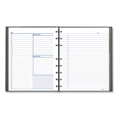 Blueline NotePro Undated Daily Planner, 9.25 x 7.25, Black Cover, Undated