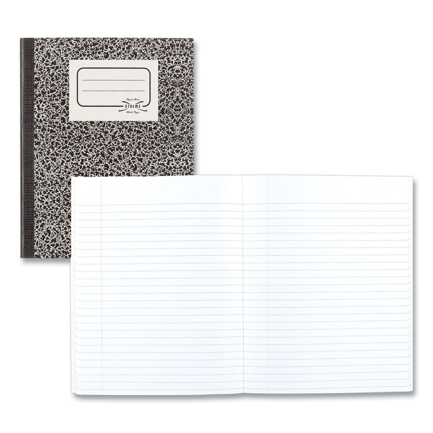 National Composition Book, Wide/Legal Rule, Black Marble Cover, 10 x 7.88, 80 Sheets