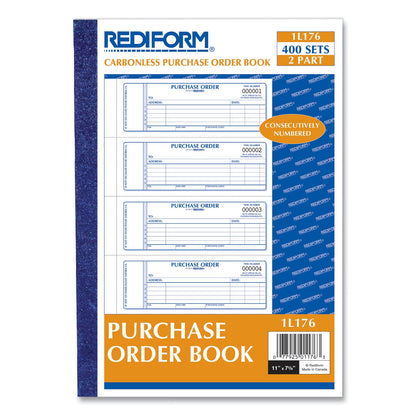Rediform Purchase Order Book, Two-Part Carbonless, 7 x 2.75, 4/Page, 400 Forms
