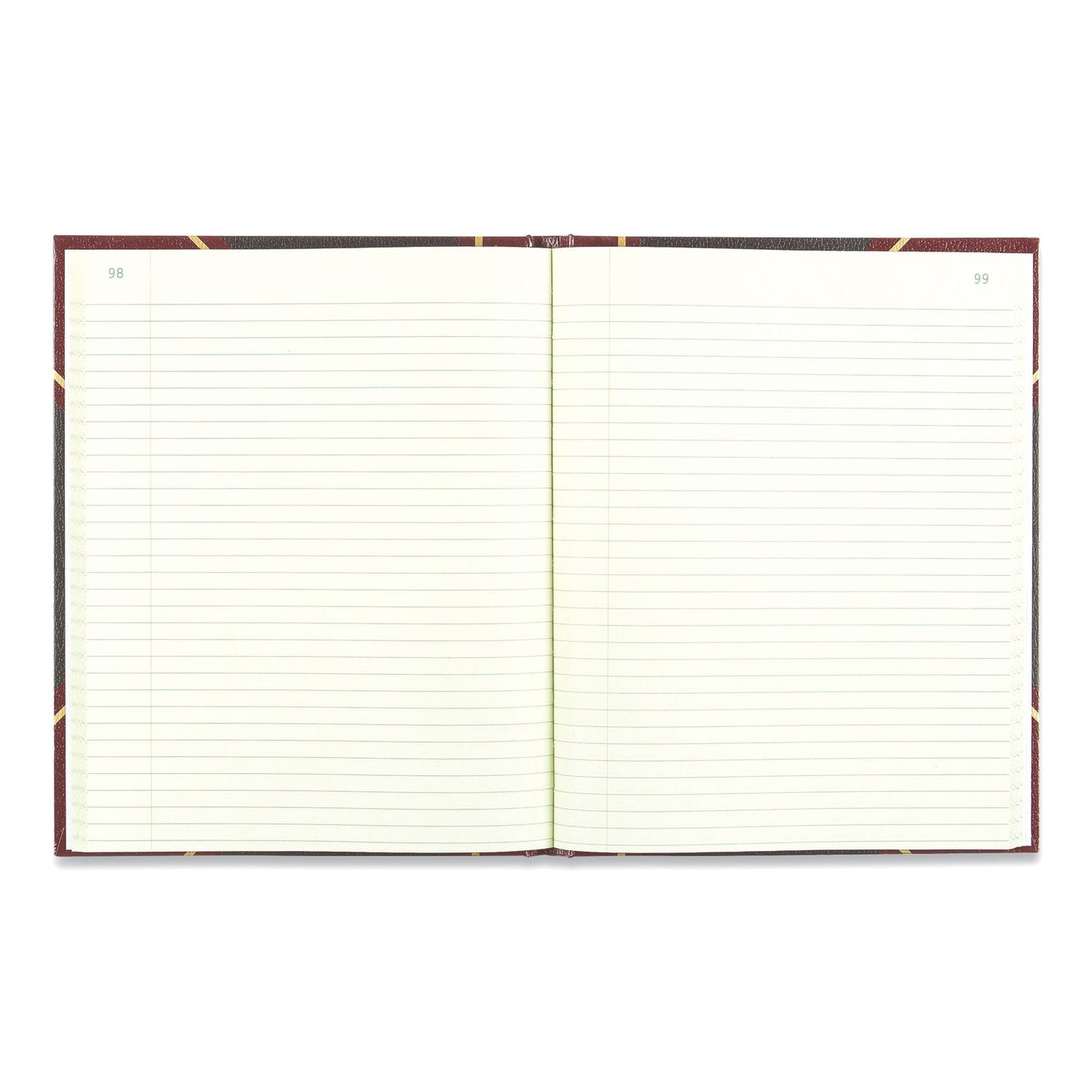 National Texthide Eye-Ease Record Book, Black/Burgundy/Gold Cover, 10.38 x 8.38 Sheets, 300 Sheets/Book