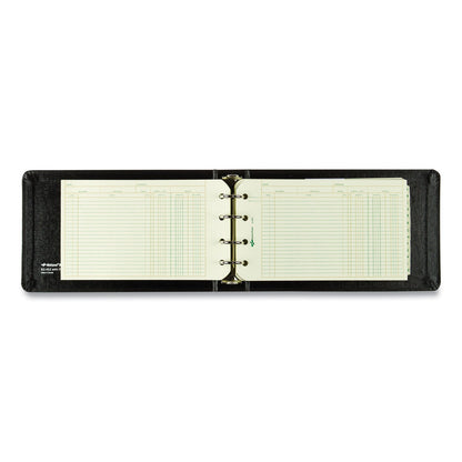 National Four-Ring Ledger Binder Kit with A-Z Index, Black Cover, 8.5 x 5 Debit-Credit-Balance Sheets, 100 Sheets/Book