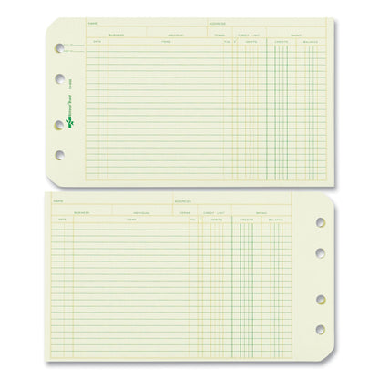 National Four-Ring Binder Refill Sheets, 5 x 8.5, Green, 100/Pack